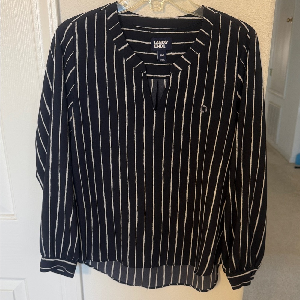 Chase Lands' End Navy and White Striped Top